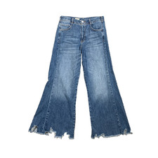 Pilcro Jeans Womens 28 Denim The Adi Chewed Frayed Hem Wide High Rise Flared Leg