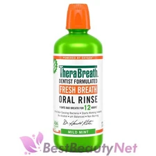 TheraBreath Fresh Breath Oral Rinse Mild Mint 1 L / 33.8oz