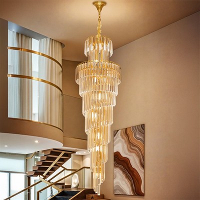 Spiral Kristall Kronleuchter LED Deckenleuchte Pendelleuchte modern für Flur