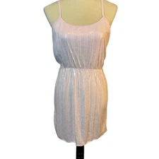 NWT Aeropostale Pink Sequin Halter Dress Small Ethereal Fairy Feminine Slip 