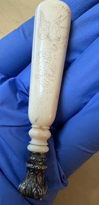 Song Bird with Flowers Antique Wax Seal Stamp with Knob Style Handle NO INITIALS