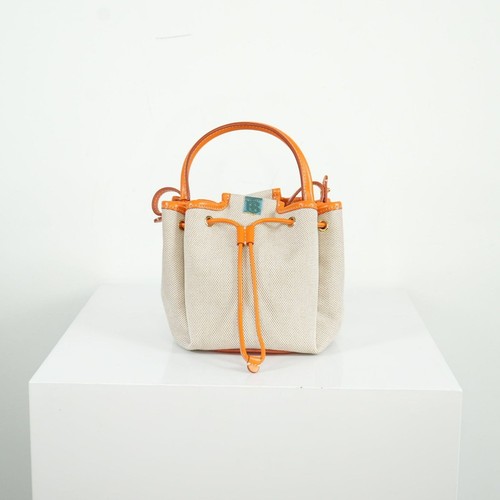 Burberry Canvas TB Drawstring Bucket Bag
