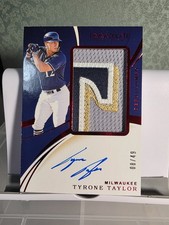 2020 PANINI IMMACULATE TYRONE TAYLOR RPA RED #/49 Amazing Patch! Brewers/Mets