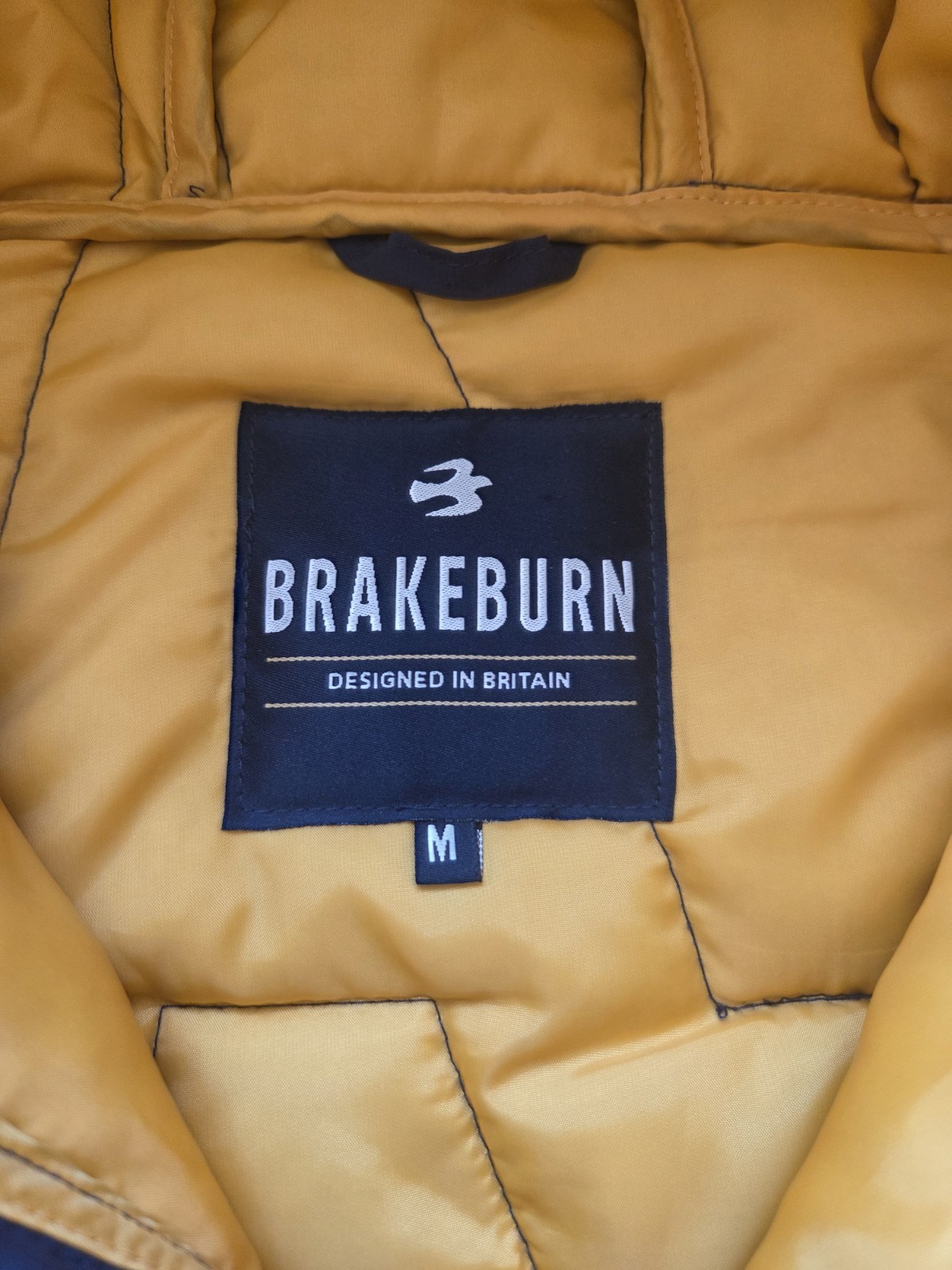 Brakeburn Men’s Navy Puffer Jacket M Yellow Lining -Lightweight & Warm image 6