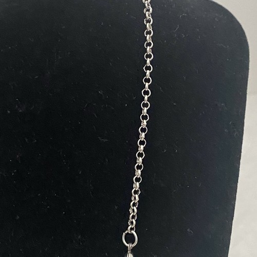 Medieval Style Statement Necklace Shiny Silver Tone Multi Triangle Rolo Chain - Picture 8 of 12