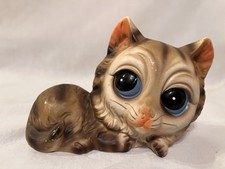 Vintage 1960’s Japan Norleans Ceramic Keene Big Blue Eye Cat