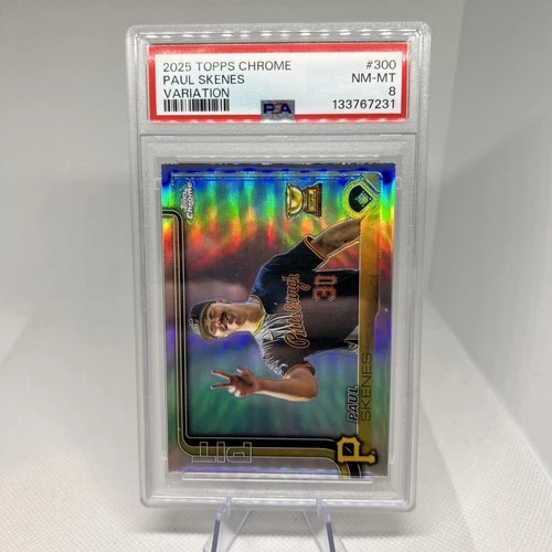 2025 Topps Chrome Paul Skenes Variation PSA 8 #300 Pittsburgh Pirates