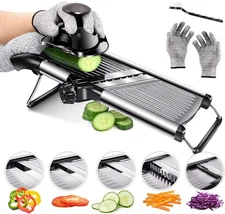 Mandoline Food Slicer Adjustable Thickness for Cheese Fruits Vegetables Stain...