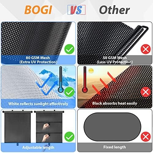 Retractable Car Side Window Sun Shades 2 Pack