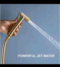 HD Brushed Gold Bidet Faucet Wall Mount, Single Handle, Warm Water, Valve Kit
