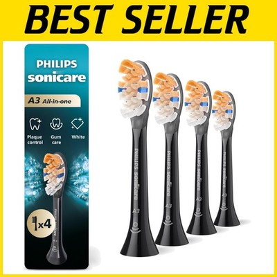 Philips Sonicare A3 Black Brush Heads, 4 Pack*