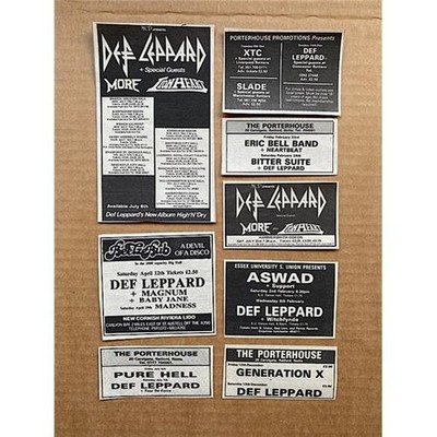 DEF LEPPARD SMALL GIG CUTTINGS (B) MEMORABILIA 8 Small original early  press ads