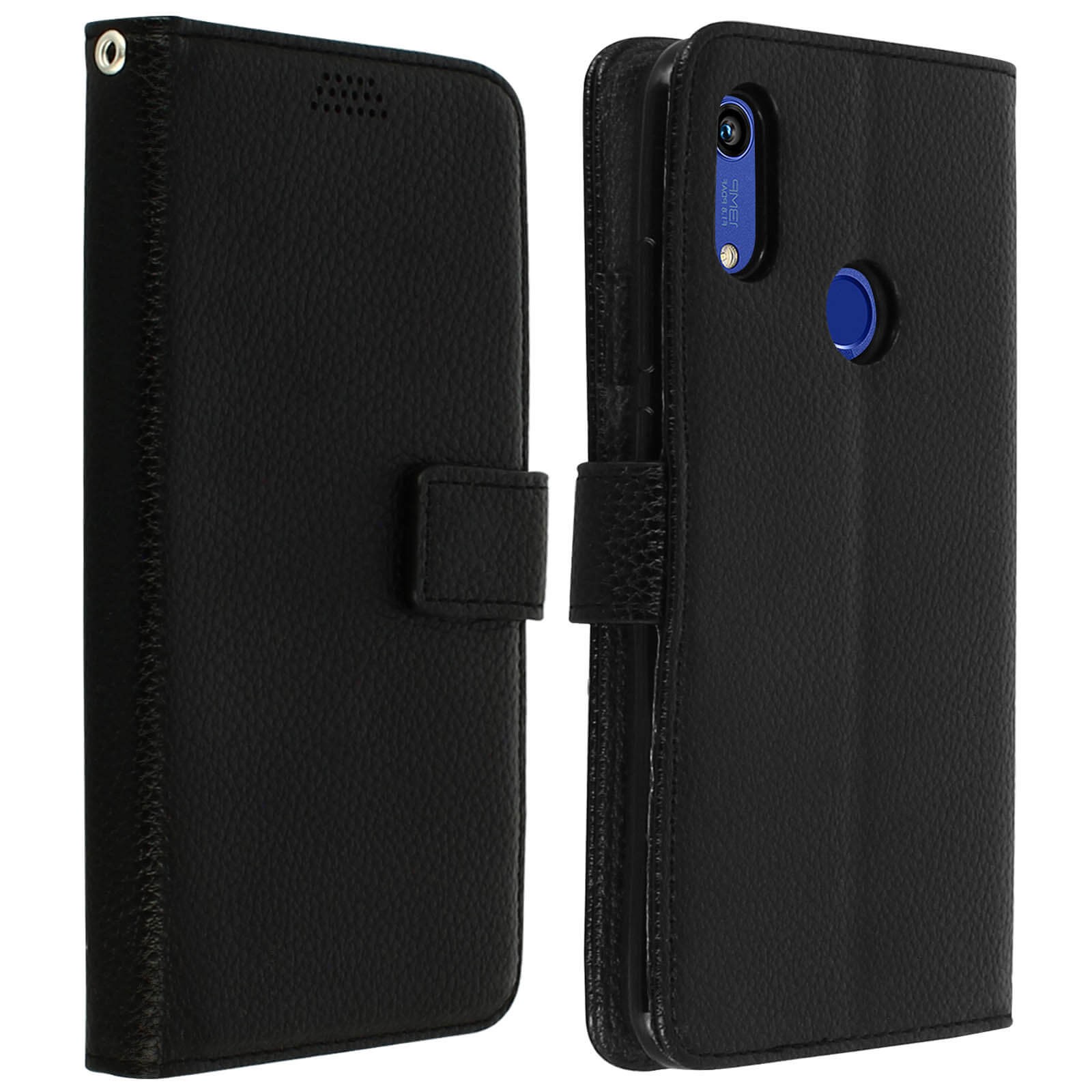 Housse Honor 8A et Y6 2019 avec support vidéo et clapet noir