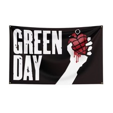 GREEN DAY ROCK BAND FLAG BANNER WALL TAPESTRY LOGO POSTER BILLIE JOE MEMORABILIA