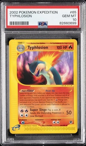 2002 POKEMON EXPEDITION #65 TYPHLOSION PSA 10