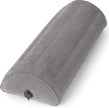 Inflatable Bolster Pillow, Half Moon Pillow for Legs, Knees, Lower Back Grey