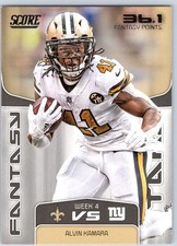 2019 Score #FS-10 Alvin Kamara Fantasy Stars New Orleans Football Card