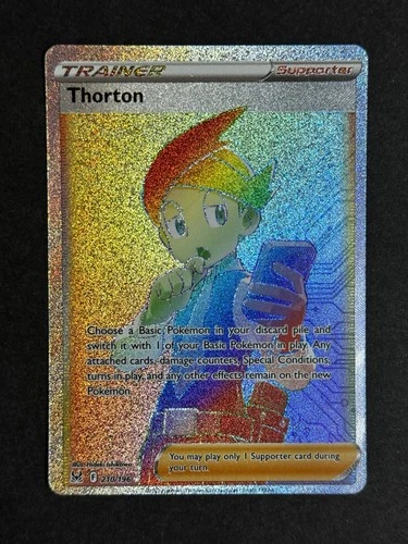 Thorton 210/196 Lost Origin Secret Rainbow Rare Pokemon TCG NM w/ print indent