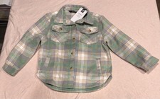 Member's Mark Girls Shacket Jacket Size S 6-6X Green Plaid