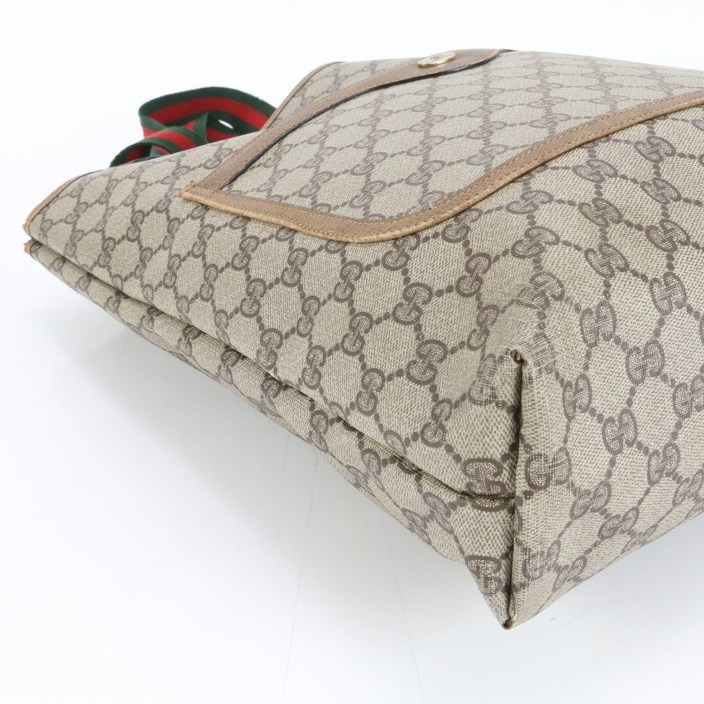 GUCCI GG Sherry Line 39 02 003 Leather Tote Bag Shoulder Brown Beige From Japan thumbnail 6