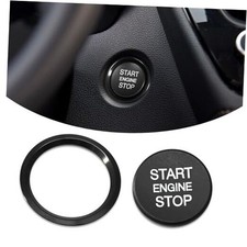 Car Push Start Button Cover, Engine Start Stop Button Cover, Alumninum Black