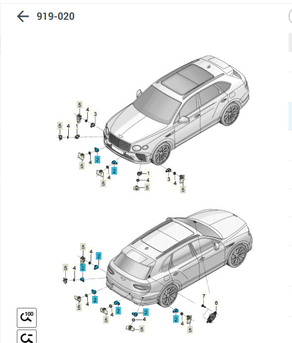 2017-2024 Bentley Parking Assist Sensor (Bentayga,Flying Spur,Continental GT)