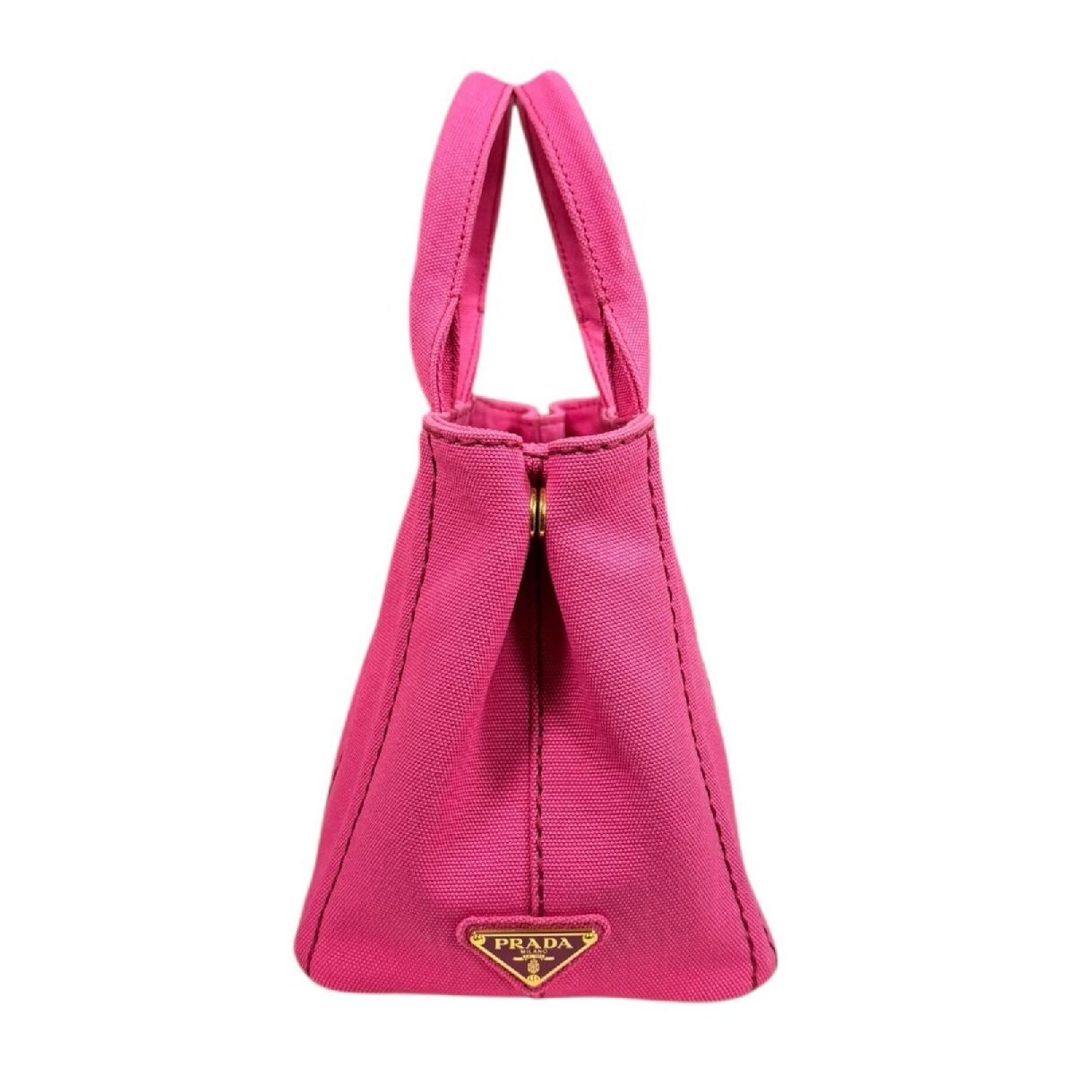 PRADA CANAPA Tote SS Shoulder Bag Canvas 1BG439 Pink Ladies Used from japan thumbnail 4