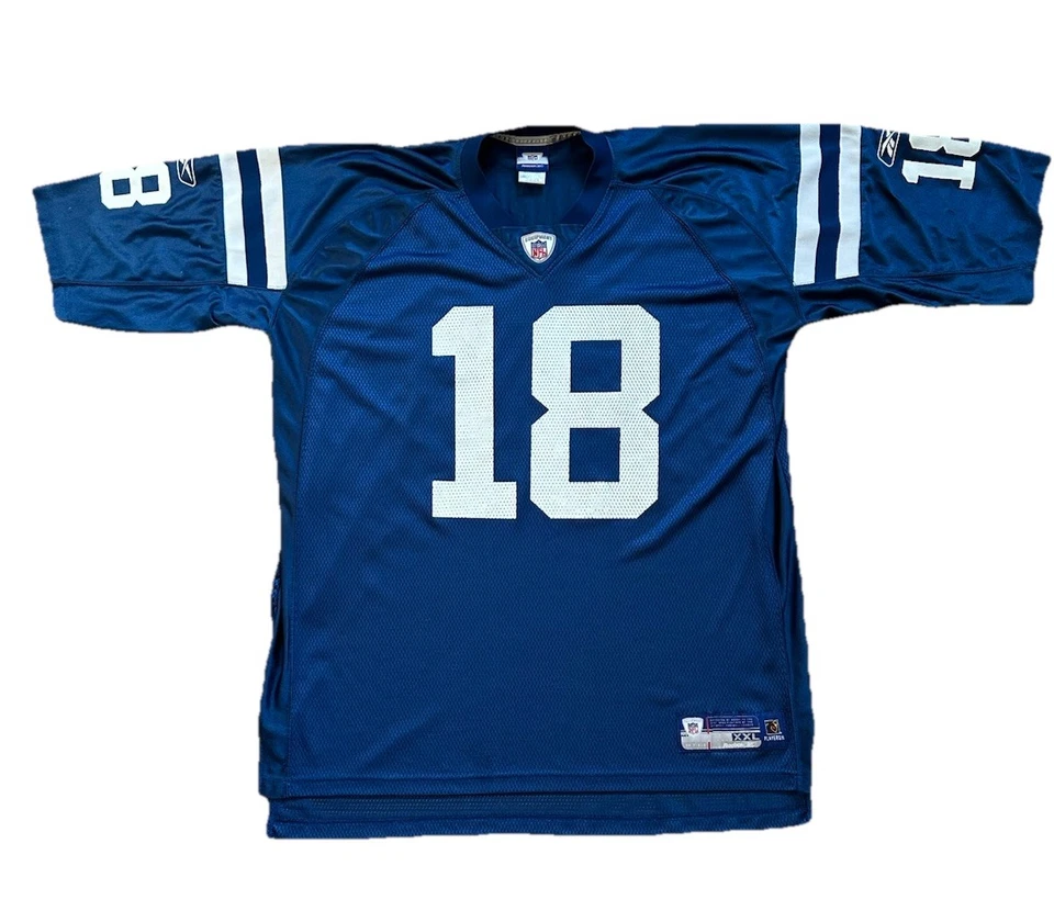 Camiseta deportiva Reebok Indianapolis Colts #18 Peyton Manning talla 2XL equipo de la NFL en el campo Foto 2 de 4
