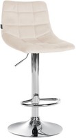 Barhocker Jerry Samt Chrom Creme
