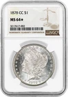 1878 CC Carson City $1 Morgan Silver Dollar NGC MS64 Star Key Date Coin