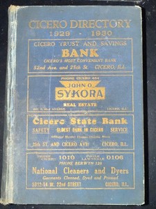 1929-1930 Cicero, Illinois City Directory. Rare find for historians & Genealogy