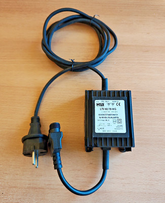 Trafo 24V AC 60VA wetterfest   230V auf 24V Wechselstrom, 3-fach Verteiler
