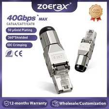 Conectores ZoeRax 10 piezas RJ45 Cat8 Cat7 Cat6A enchufe modular blindado sin herramientas