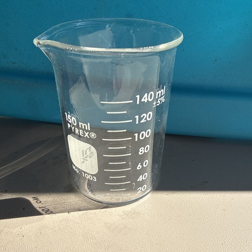 PYREX Glass Beaker 150 ml Graduated Laboratory Chemistry No. 1003 Heavy Duty