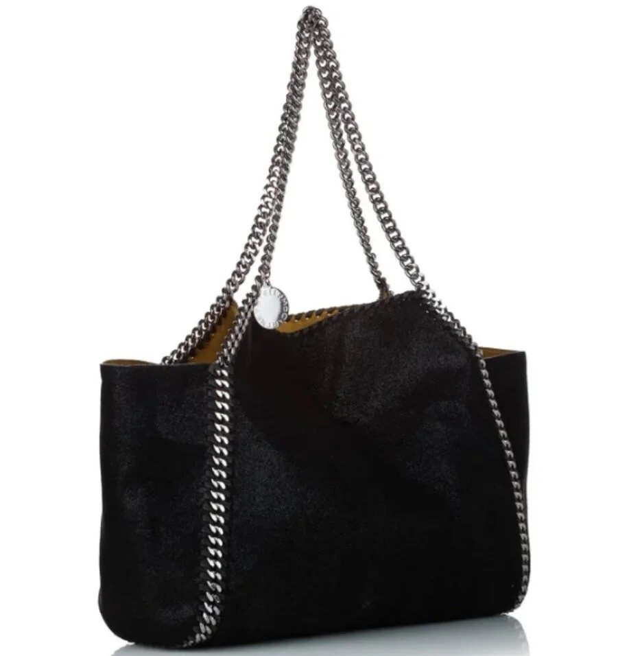 Stella McCartney Falabella Black Tote Bag Chain Strap Magnetic w/ Coin Purse