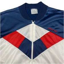 80s 90s Adidas Full Zip Track Jacket M Mens 3 Stripe Trefoil Red White Blue USA
