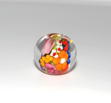 Lampwork Murano round encased focal bead 20 mm round