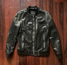 All Saints Kino Oversized Leather Bomber Jacket Black Mens Size Small MSRP 599