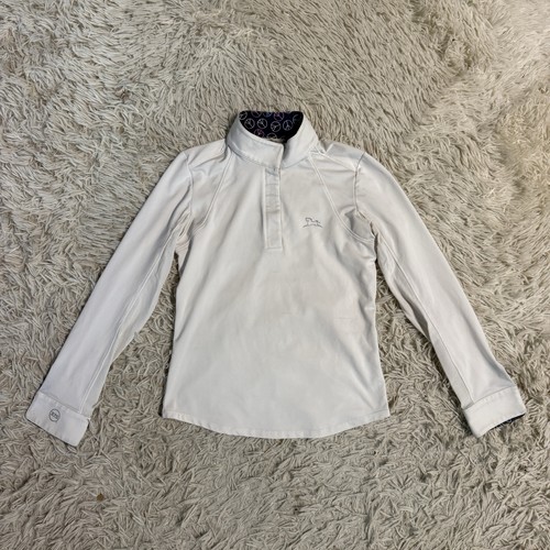 Child’s Medium White RJ Classics Long Sleeve Horseback Riding Show Shirt