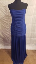DAVIDS BRIDAL BLUE WOMENS FORMAL WEDDING BALL PROM HOMECOMING DRESS GOWN SIZE 10