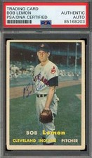 Bob Lemon PSA DNA Signed 1957 Topps Autograph