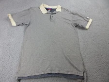 Champion Polo Shirt Mens Adult Medium Gray Knit Logo Golf Casual Outdoors