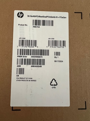 HP Z4 Rack G5 Dual PCIe Gen5 x16 + Gen5 x8 Riser Kit - P/N: 7K6C7AA - Afbeelding 2 van 3