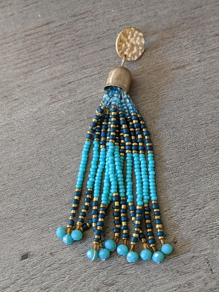 Ожерелье с бисером и серьги несоответствие ассиметричный авангард. Бусины красиво драпировки - Изображение 4 из 4