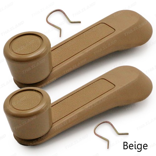 Pair Beige Windows Crank Handle Fits Isuzu TFR KB KBZ Pickup 1981 1995 - Picture 4 of 8
