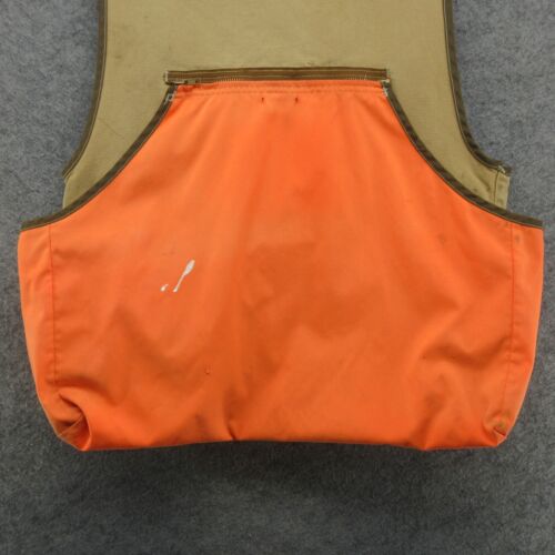VTG Carhartt Vest Mens Large Brown Orange VU250 Hunting Game Bag Distressed 90s - Picture 22 of 24