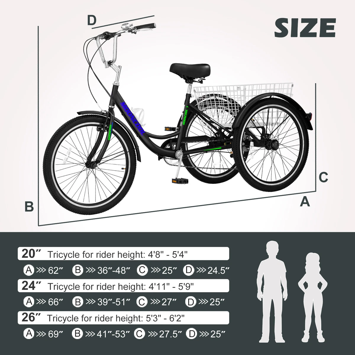 20 inch hotsell 3 wheel bike