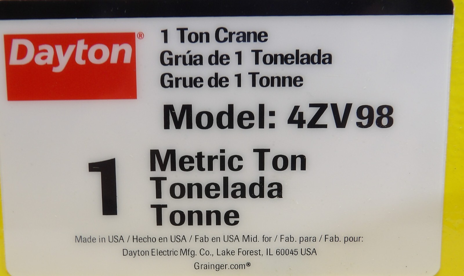 DAYTON Bridge Crane Kit 2,000 lb Load Capacity 4ZV98 Free Shipping