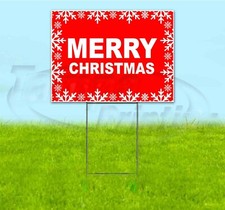 MERRY CHRISTMAS 18x24 Yard Sign WITH STAKE Corrugated Bandit USA HOLIDAYS