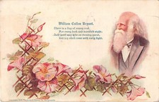 Quote & Portrait of William Cullen Bryant by Morning Glories-1911 PC-Cobb Shinn